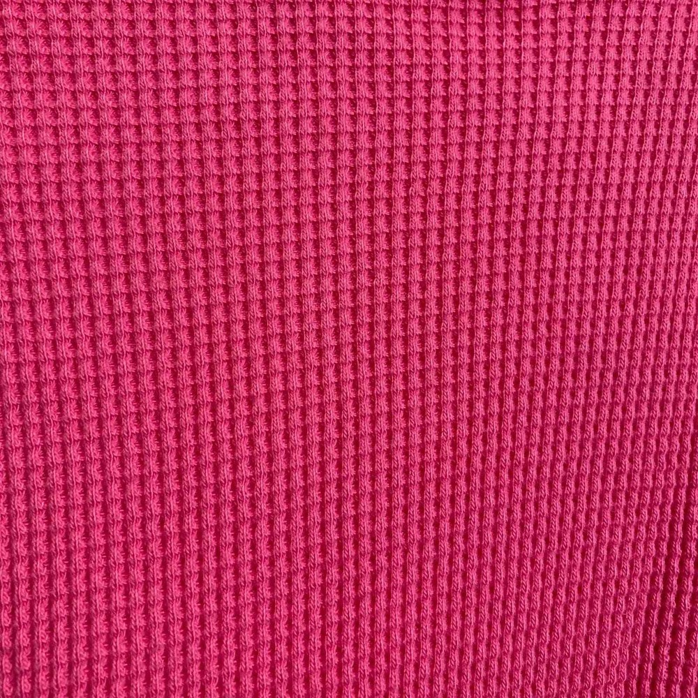 J.Crew Womens M Hot Pink Waffle Knit Cotton Crewneck Sweatshirt Pullover Casual - Picture 6 of 8